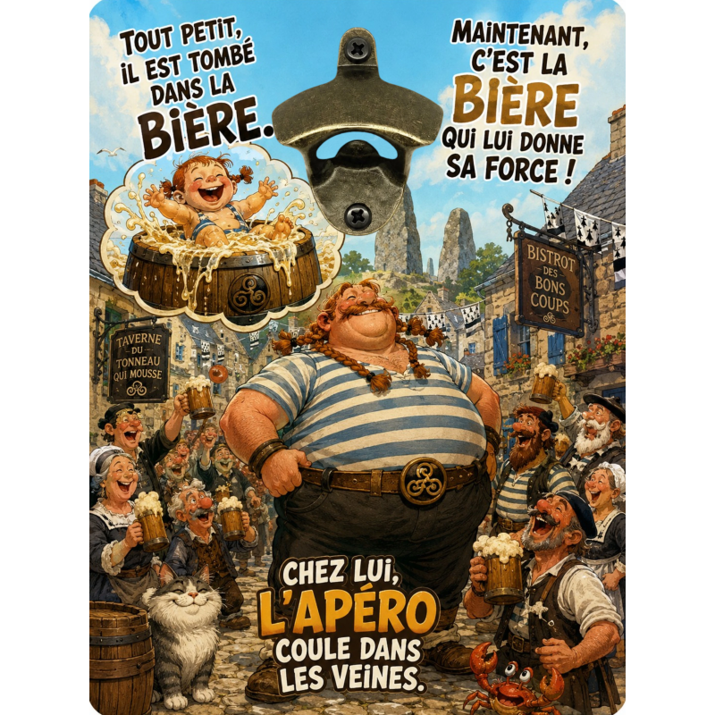 Décapsuleur mural humour original | Atelier à Kadoc