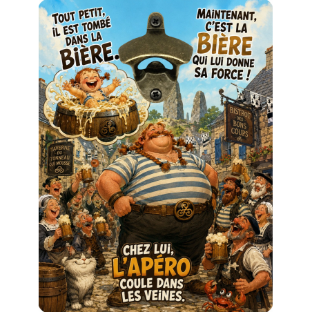 Décapsuleur mural humour original | Atelier à Kadoc