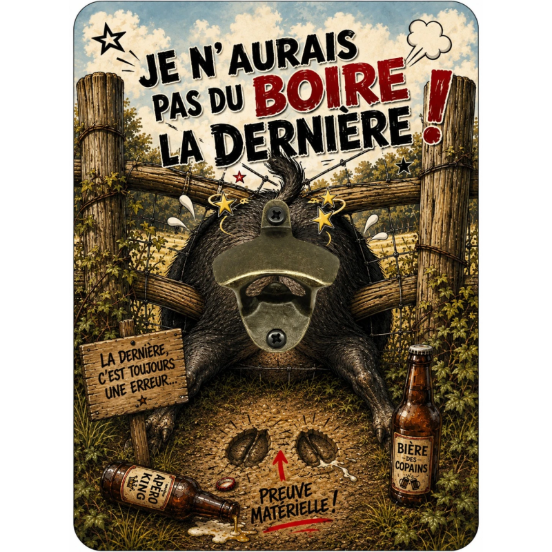 Décapsuleur mural humour chasse | Atelier a Kadoc