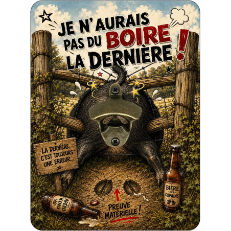 Décapsuleur mural humour chasse | Atelier a Kadoc