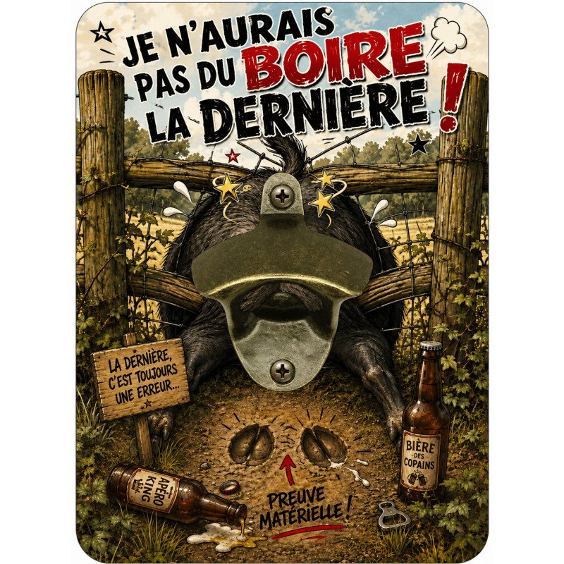 Décapsuleur mural Chasse – Modèle au choix | Atelier a Kadoc