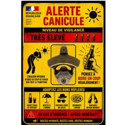 Décapsuleur mural Alerte Canicule | Cadeau humour apéro