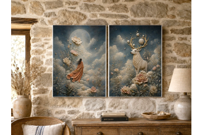 Tableaux diptyques en relief | Créations Atelier à Kadoc