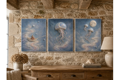 Tableaux triptyques en relief